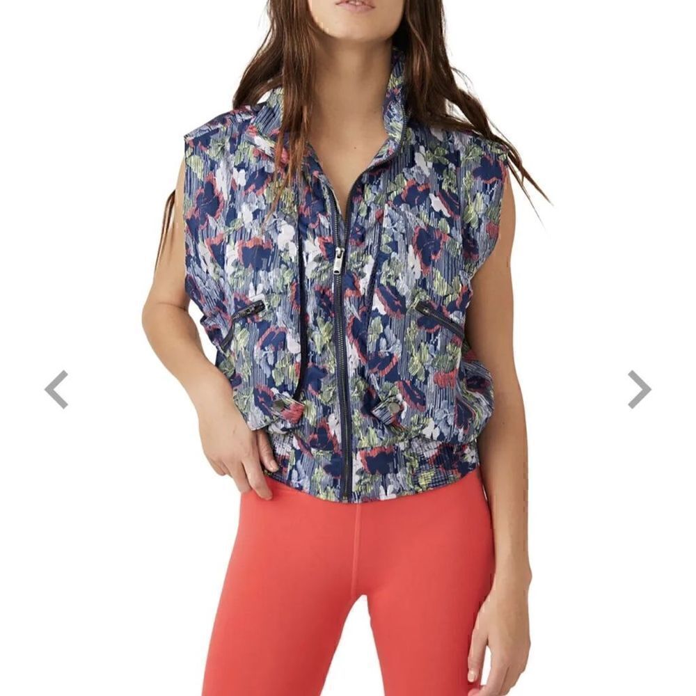 Free People Women's Multicolor Geometric Off The Grid Printed Vest Small
